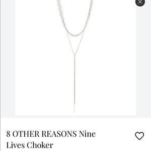 NWT rhodium plated silver choker/lariat